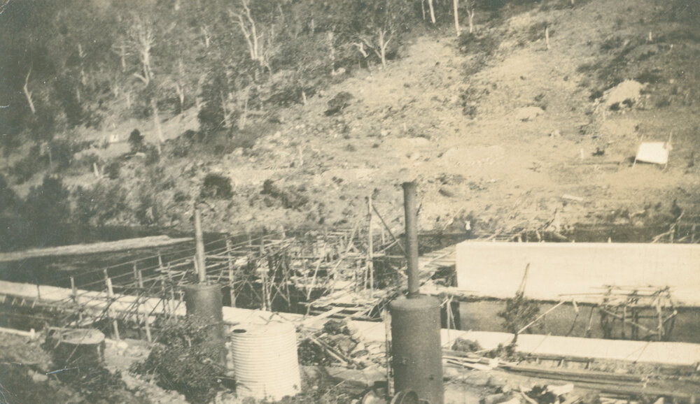 Site on the Stanley River where the dam wall was built