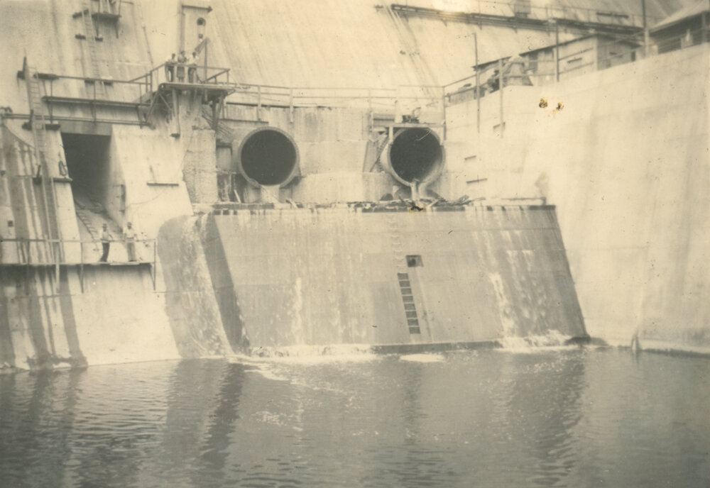 Water pipes and valves built into the wall