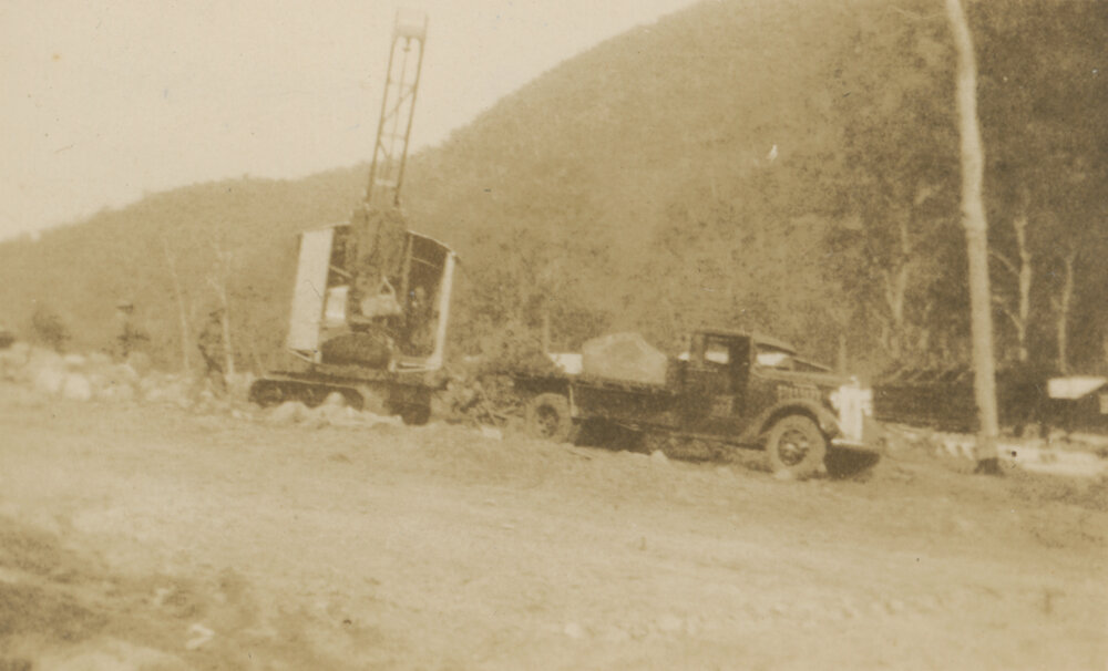 Loading a truck with rocks for Somerset Dam construction