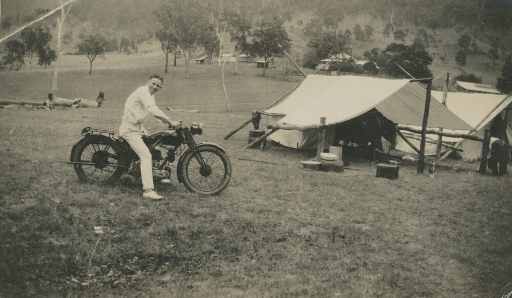 Road workers camp near Brennan's house