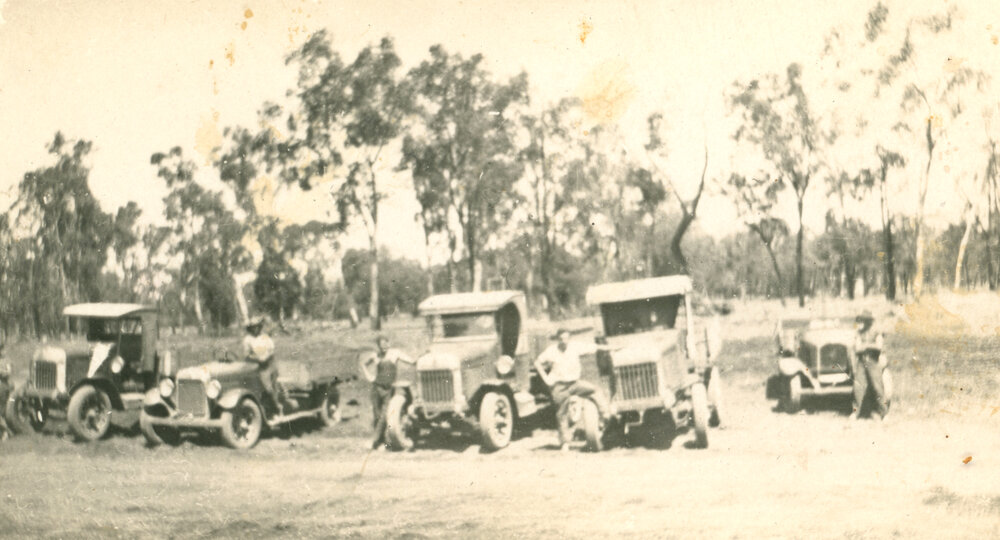 Truck fleet belonging to the contractor Peter Fogarty