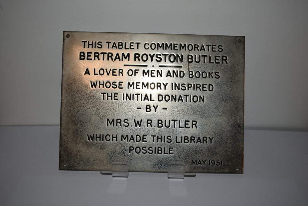 Plaque for Bertram Butler