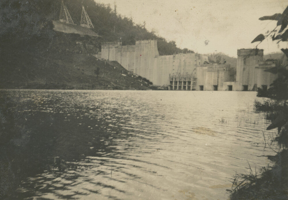 A view downstream towards the Somerset Dam wall