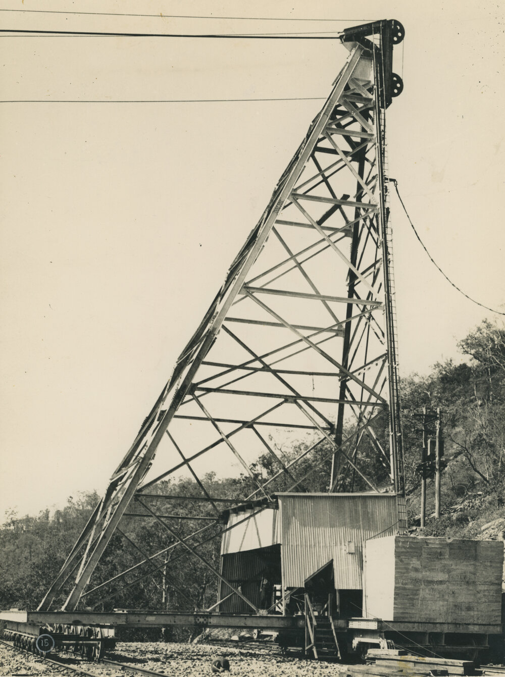 Tail tower for No. 1 cableway
