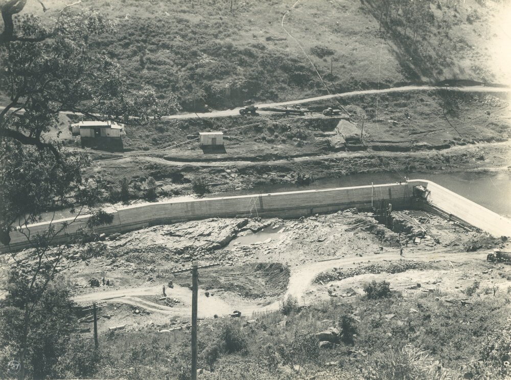 Dam site looking upstream from the east bank 