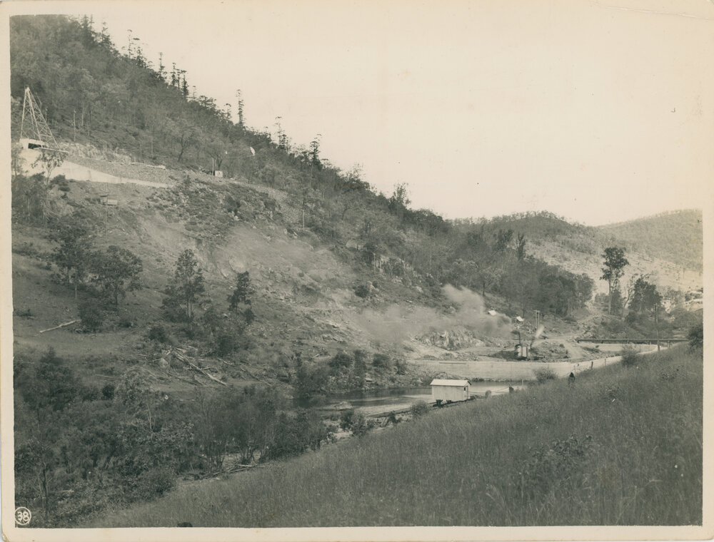 Front view of the upstream face of dam
