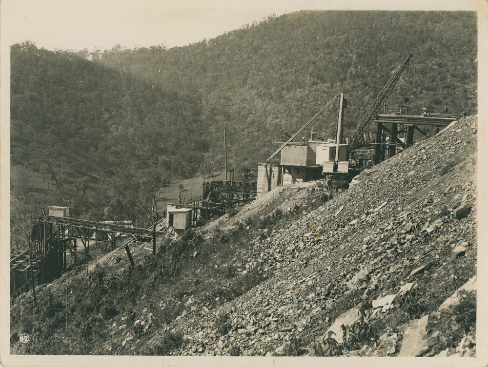 Crusher plant used in the construction of Somerset Dam