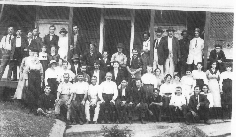 Nestle staff outside the packing shed