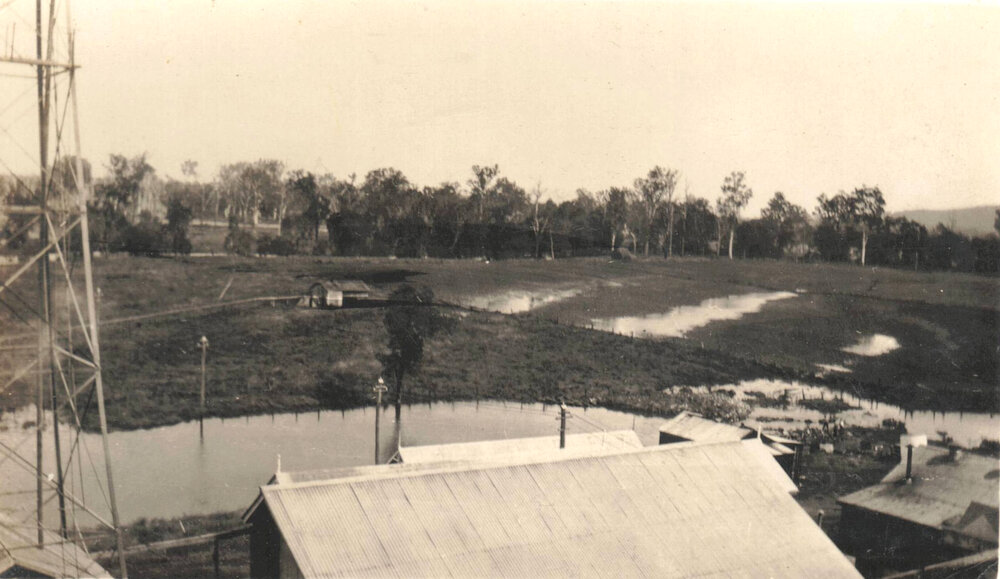 Nestle factory lagoon in flood, 1928