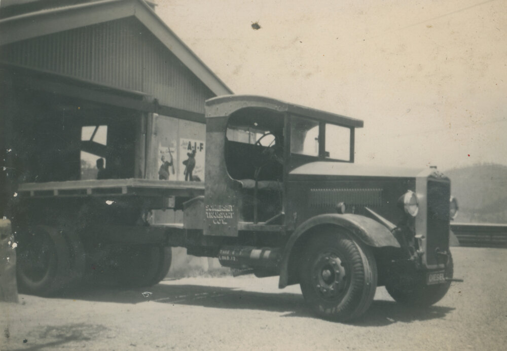 Trailer used to carry bags of cement from Esk rail to dam