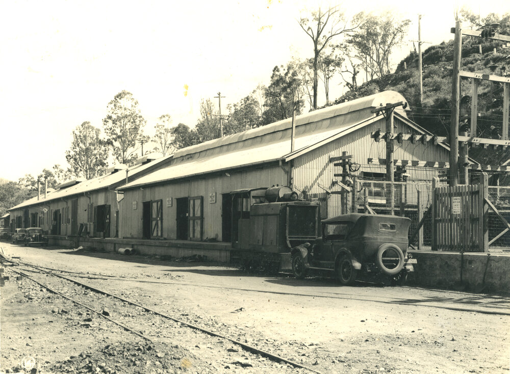 Substation, compressor plant and workshop built for the construction of Somerset Dam