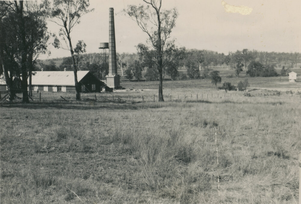 A view of the Nestle condensed milk factory brick chimney