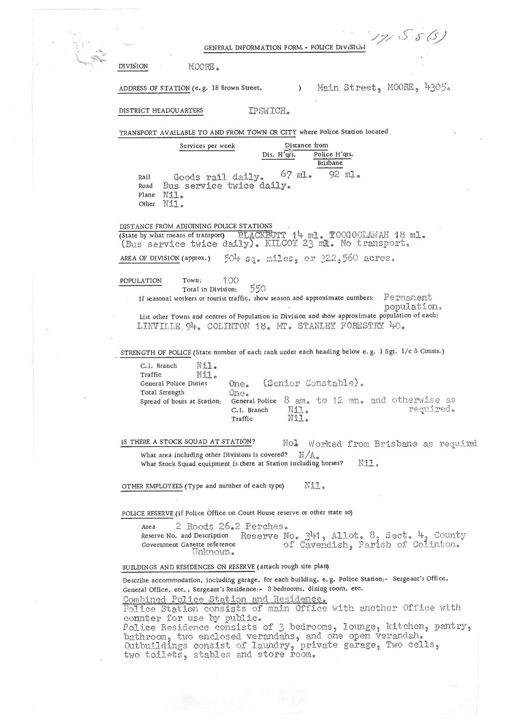 General Information Form - Police Division of Moore