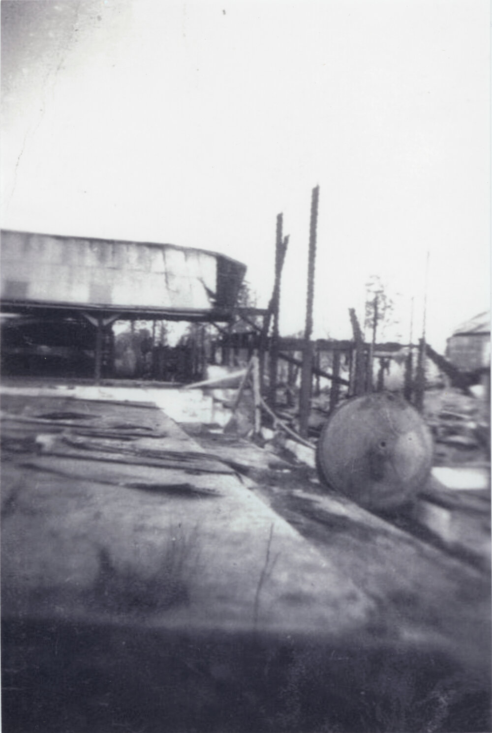 Remnants of demolished condensery buildings