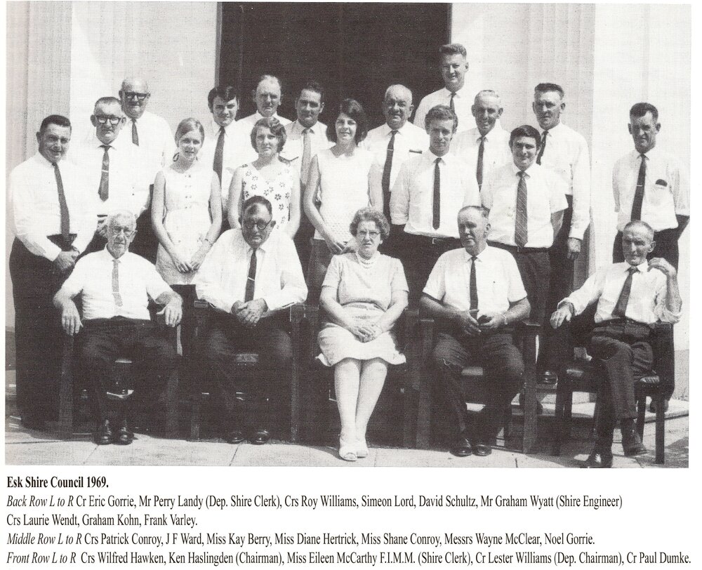 Esk Shire Councillors and staff, 1969