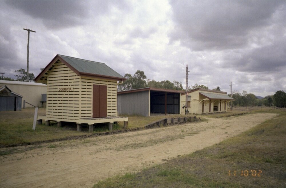 Railway station buildings in Coominya, 2002