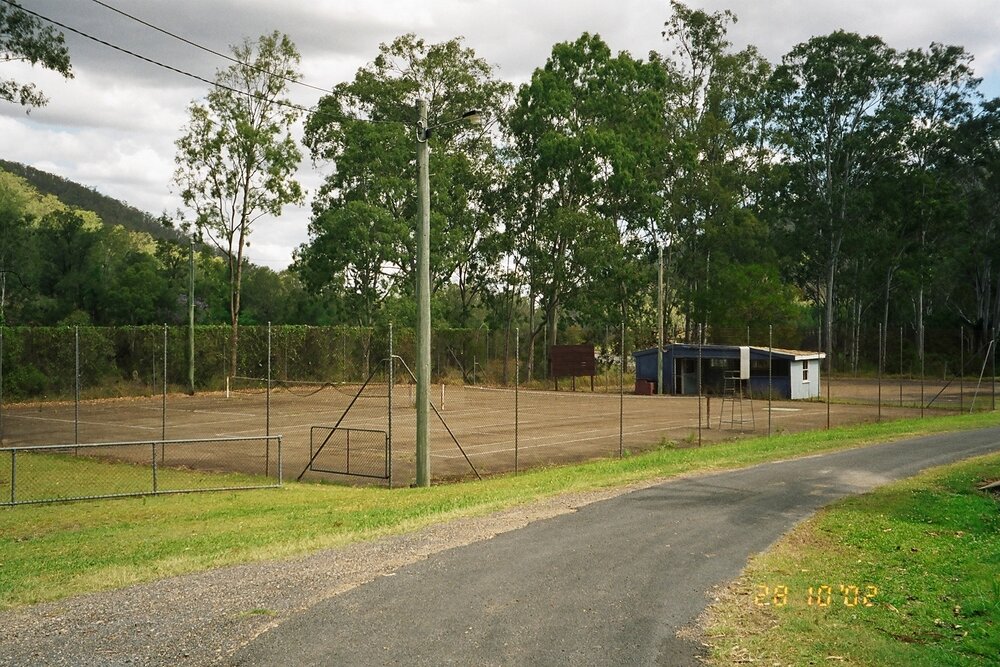 Tennis courts at Somerset Dam, 2002