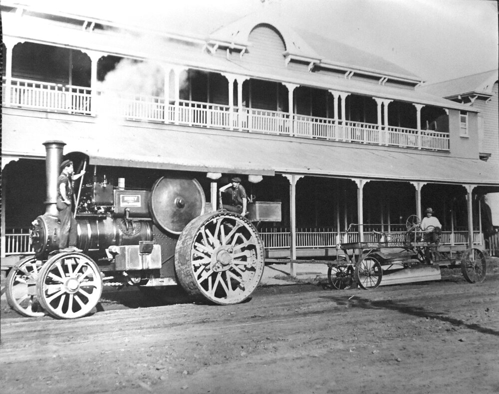 Roadworks outside the Hotel Metropole at Esk
