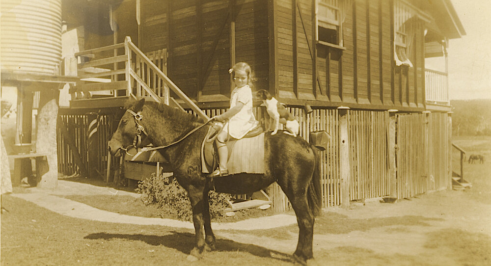 Joy Maddicks as a child, on horseback