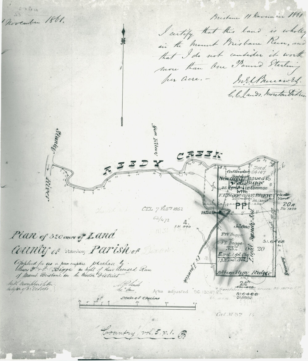 Survey plan of Bigge's property