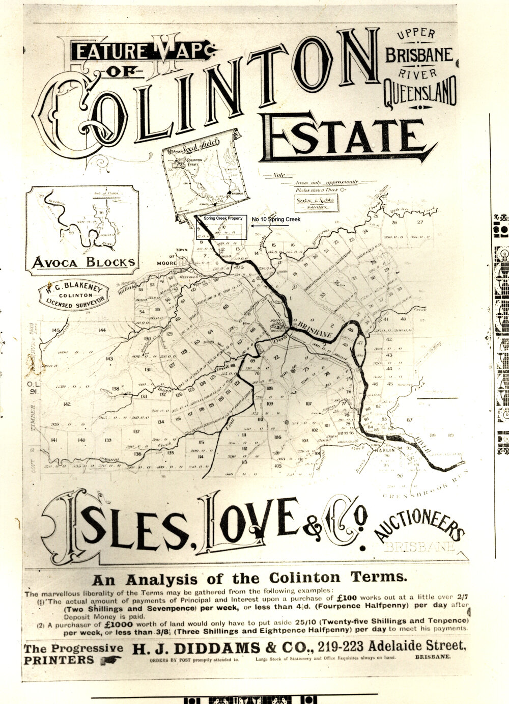 Feature map of Colinton Estate, Upper Brisbane River
