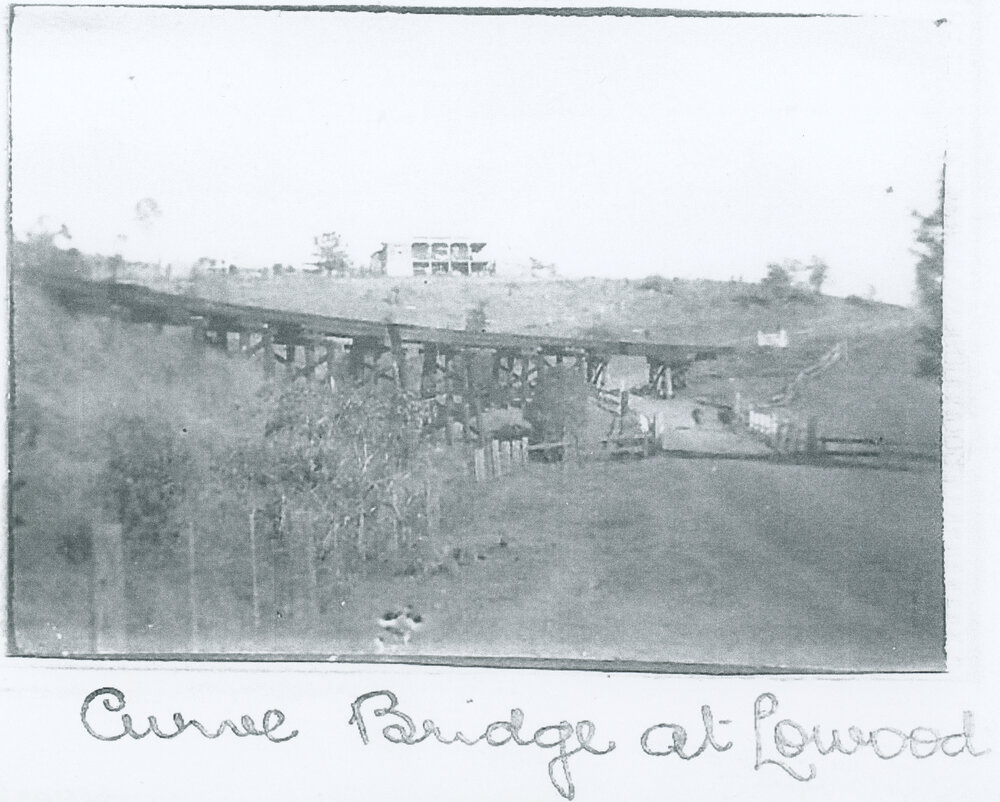 Curved rail bridge at Lowood