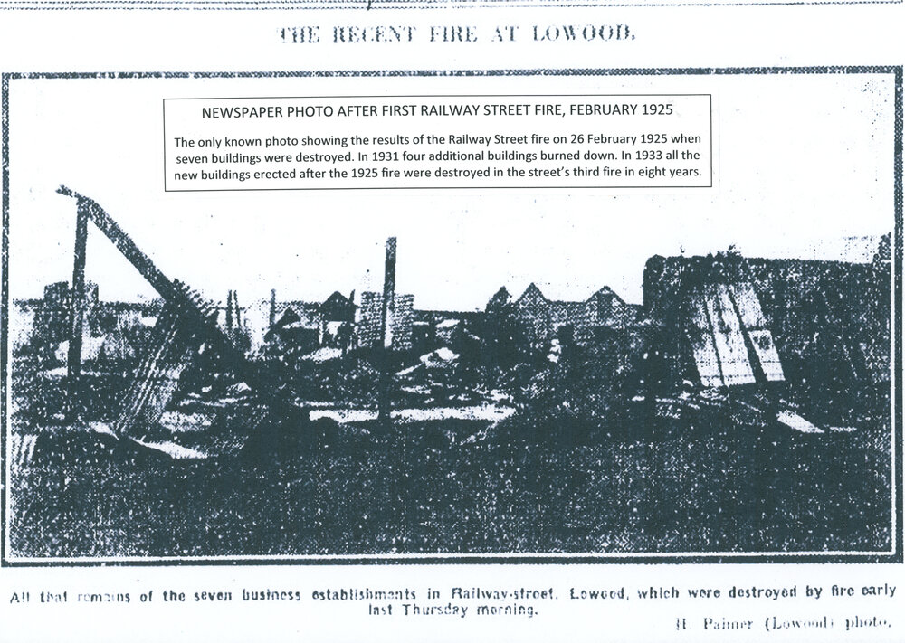 Businesses burnt down in fire on Railway Street, Lowood
