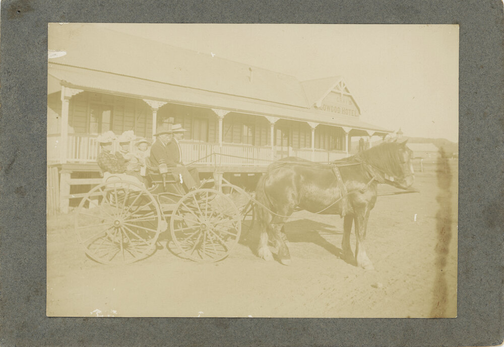 Herman Profke and others on horse carriage