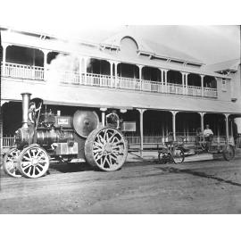Roadworks outside the Hotel Metropole at Esk