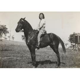 Joy Maddicks as a teenager on horseback
