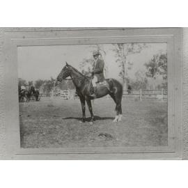 John Saul Peters on horseback at Esk Show