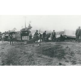 Derailment after two trains collide at Lowood railway station 