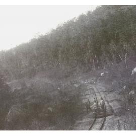 Railway workers on the railway line between Linville and Blackbutt