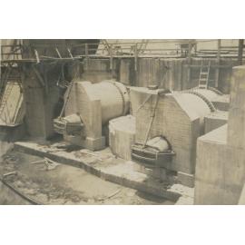 A view of the water pipes and valves in the dam wall