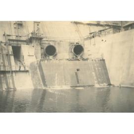 Water pipes and valves built into the wall