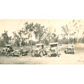 Truck fleet belonging to the contractor Peter Fogarty