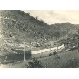 Riverside face of Somerset Dam foundation site