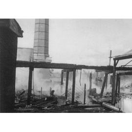 Remnants of the Nestle factory after a fire, 1951