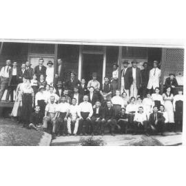 Nestle staff outside the packing shed