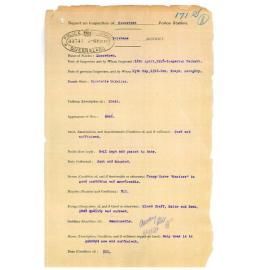 Report on Inspection of Mooretown Police Station 12/04/1918