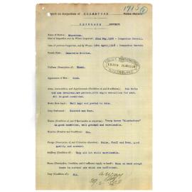 Report on Inspection of Mooretown Police Station 22/05/1920