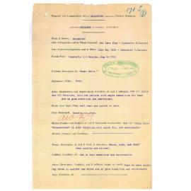 Report on Inspection of Mooretown Police Station 12/06/1922