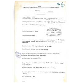 Report on Inspection of Moore Police Station 22/03/1930