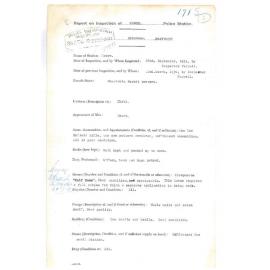 Report on Inspection of Moore Police Station 22/09/1931