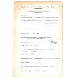 Report on Inspection of Moore Police Station 31/07/1941