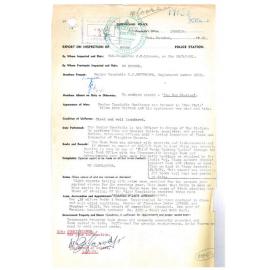 Report on Inspection of Moore Police Station 29/09/1961
