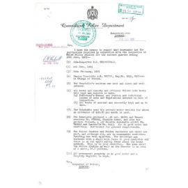 Letter of Report of Inspection of Moore Police Station for the quarter ending 30/06/1969. 