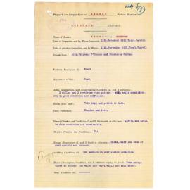 Report on Inspection of Kilcoy Police Station 12/12/1922