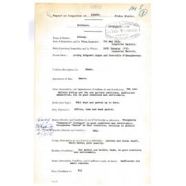 Report on Inspection of Kilcoy Police Station 07/05/1931