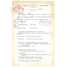 Report on Inspection of Kilcoy Police Station 07/04/1941